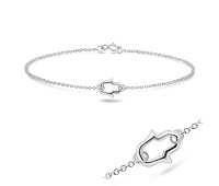 Petite Hamsa Silver Bracelet BRS-172